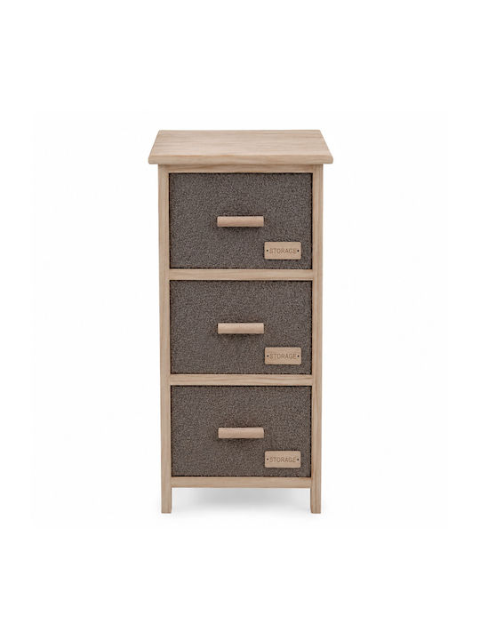 Fabric Storage Drawers with 3 Drawers L26xW32xH62cm