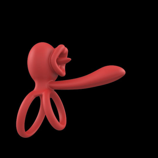 STD Tongue Licking Penis Mini Δονητής με Απομακρυσμένο Έλεγχο Κόκκινος