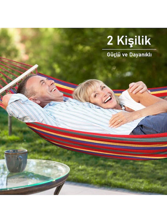 SteweHome Αιώρα Διπλή Υφασμάτινη Κόκκινη 270x150εκ.