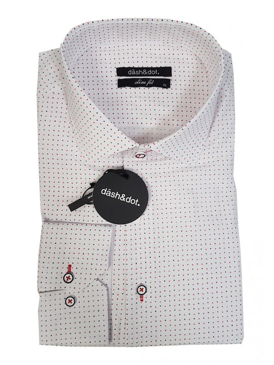 Long-sleeved Shirt Polka Dot White