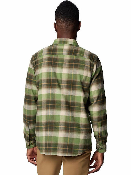 Cornell Woods Long-sleeved Flannel Shirt Checked Khaki