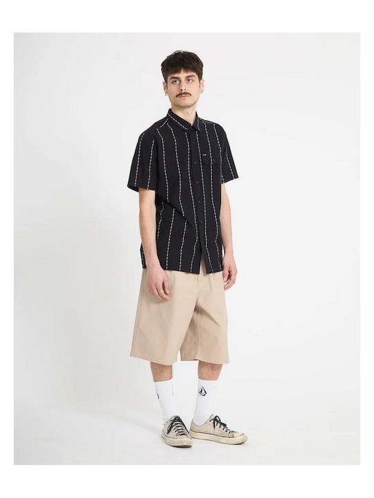 Short Sleeve Cotton Shirt Black