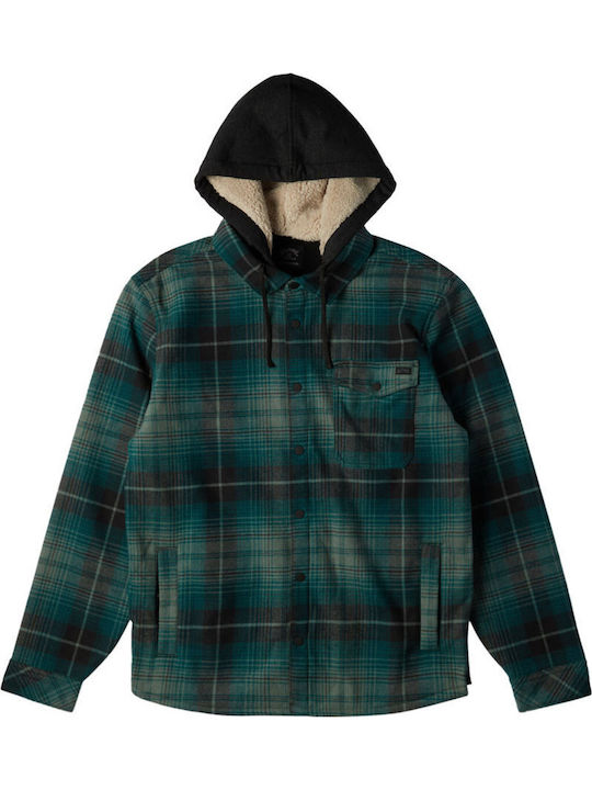 Furnace Bonded Long Sleeve Flannel Checked Overshirt Checked