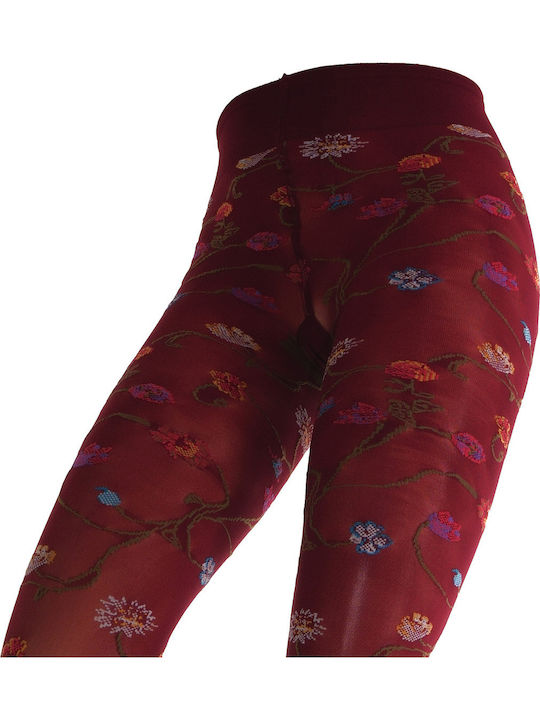 Γυναικεία Καλτσάκια 80 Den Κόκκινα Floral