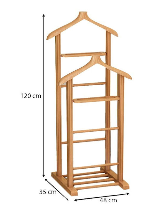 Megapap Beta II Wooden Floor Standing Hanger Brown 48x35x120cm