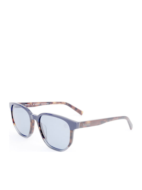 Timberland Men's Sunglasses with Brown Tartaruga Plastic Frame and Blue Lens TB9305-H 52D