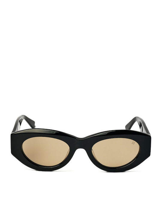 AV Sunglasses Γυναικεία Γυαλιά Ηλίου με Μαύρο Κοκκάλινο Σκελετό και Μαύρο Φακό AV142/27-Black