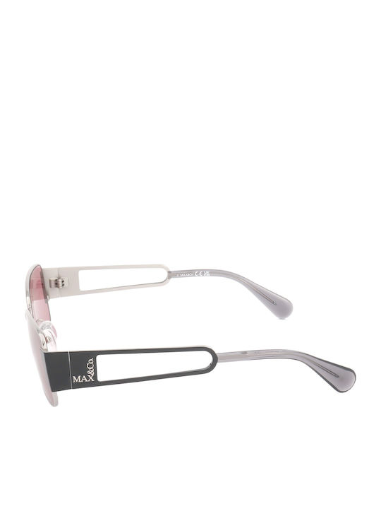 Max & Co Unisex Γυαλιά Ηλίου με Ασημί Μεταλλικό Σκελετό και Κόκκινο Φακό MO0070 14S