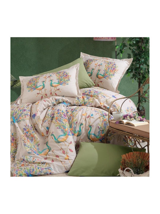 Clasy Home Подредба Пликове За Завивки (2 Бр) 100% Памук 160x220см Единична С Калъфка За Възглавница И 1 Чаршаф Бежов