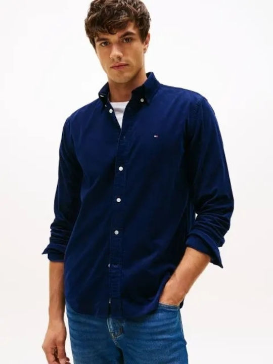 Long-sleeved Corduroy Shirt Blue