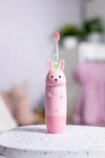 innoGio GIOrabbit Children's Electric Toothbrush with Chronograph for 2+ Years Rabbit with Replacement Heads