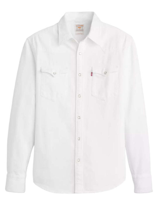 Long-sleeved Denim Shirt White