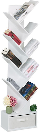 Bibliotecă Albă 146x22x38 cm