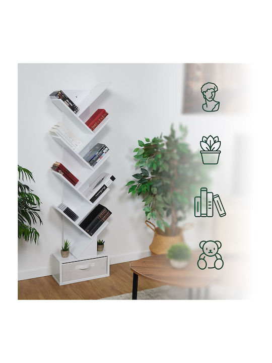 Weißes Bücherregal 146x22x38cm