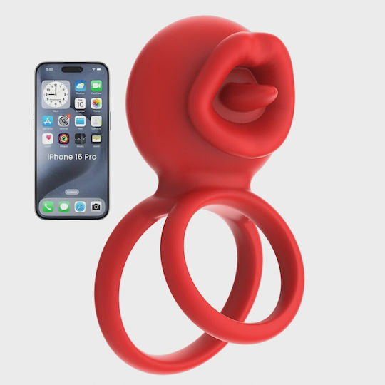 Tongue Licking Penis Ring Bluetooth Control Mobile App Silico