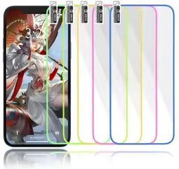 Tempered Glass Screen Protector Apple Iphone 15 Flippy Luminous Neon Phosphorescent Silicone Edge Matte Anti-fingerprint Full Protection 9h Orange
