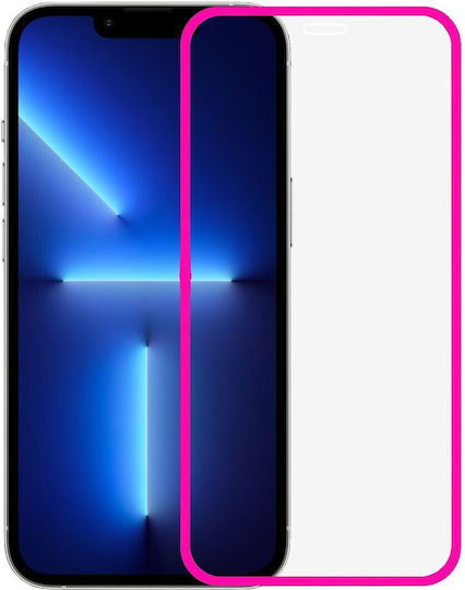 Folie Protectie Telefon Tempered Glass Apple iPhone 15 Flippy Luminous Neon Fosforescent Silicon Margine Mat Anti-Amprente Protectie Completa 9h Roz