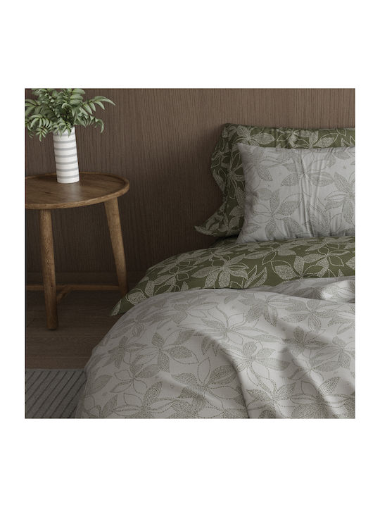 Charalambidis Textiles Double Duvet Cover 200x240 Salonica Olive Green