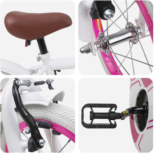 vidaXL Bicicletă Copii BMX Albă 14"