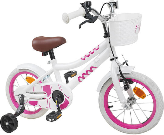 vidaXL Bicicletă Copii BMX Albă 14"