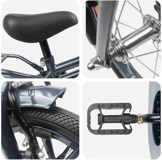 vidaXL 14" Детски Велосипед BMX Сив