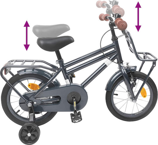 vidaXL 14" Детски Велосипед BMX Сив