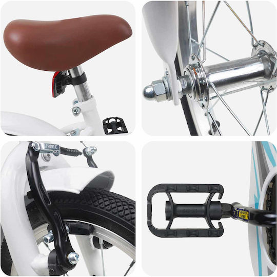 vidaXL 16" Παιδικό Ποδήλατo BMX Λευκό