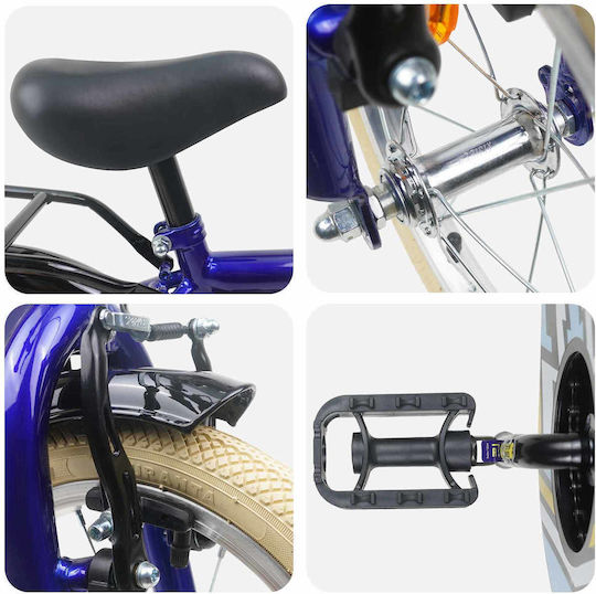 vidaXL 16" Детско Колело BMX Син