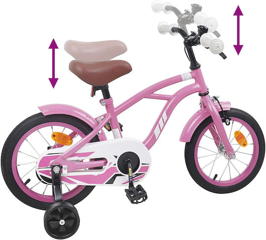 vidaXL 14" Детско Колело BMX Розово
