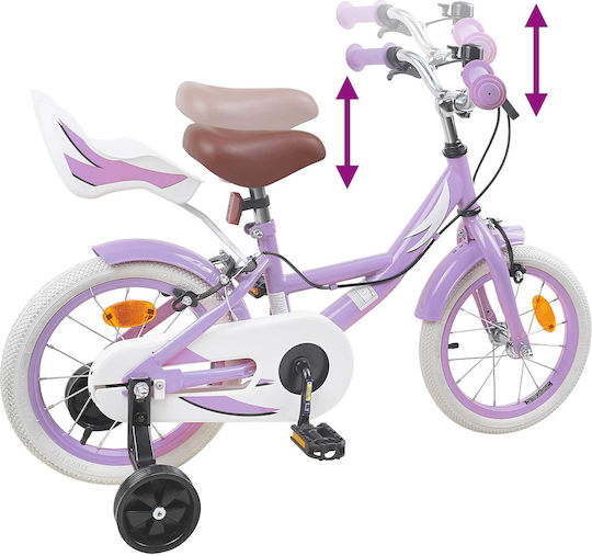 vidaXL Bicicletă Copii BMX Violet 14"