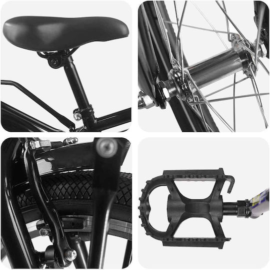 vidaXL Bicicletă Copii BMX Neagră 12"