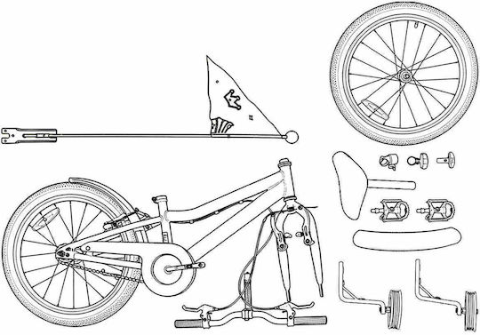 vidaXL 14" Παιδικό Ποδήλατo BMX Κόκκινο