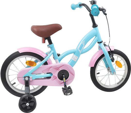 vidaXL Bicicletă Copii BMX 14" Albastru Deschis