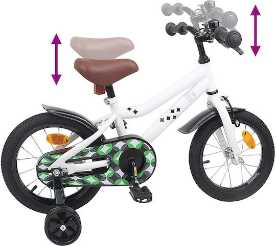 vidaXL 14" Детско Колело BMX Бяло