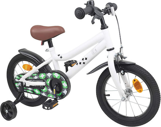 vidaXL 14" Детско Колело BMX Бяло