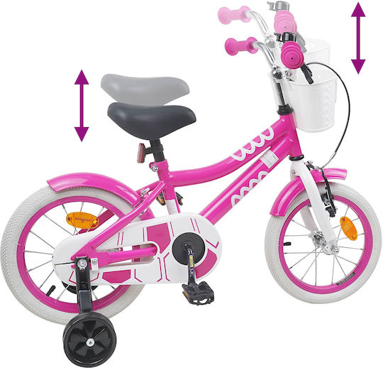 vidaXL Bicicletă Copii BMX 14" Roz