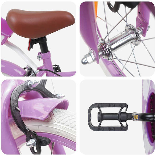 vidaXL 14" Παιδικό Ποδήλατo BMX Μωβ