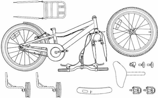 vidaXL Bicicletă Copii BMX Portocalie 14"