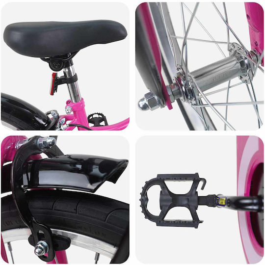 vidaXL Bicicletă Copii BMX 18" Roz
