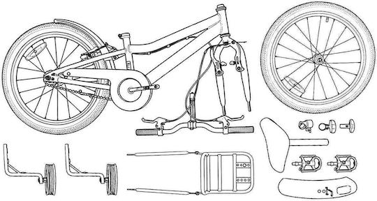 vidaXL 16" Παιδικό Ποδήλατo BMX Μαύρο