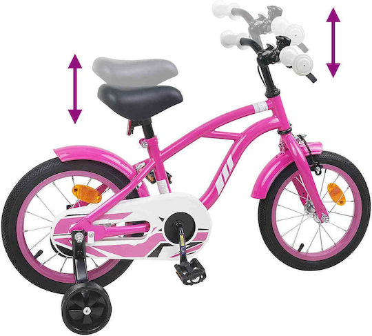 vidaXL Bicicletă Copii BMX 14" Roz