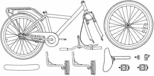 vidaXL 14" Παιδικό Ποδήλατo BMX Μπλε
