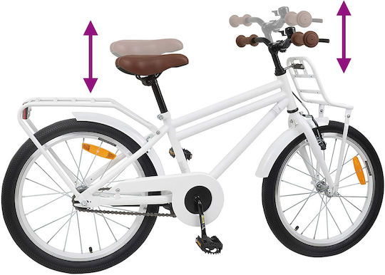 vidaXL Bicicletă Copii BMX Albă 20"