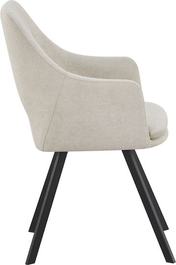 Nordo Metallic Dining Armchairs Cream 2pcs 56x58x85cm