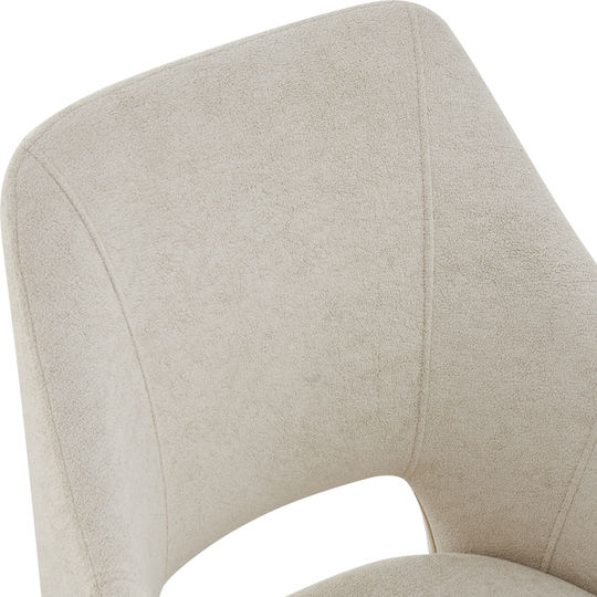 Nordo Metallic Dining Armchairs Cream 2pcs 56x58x85cm