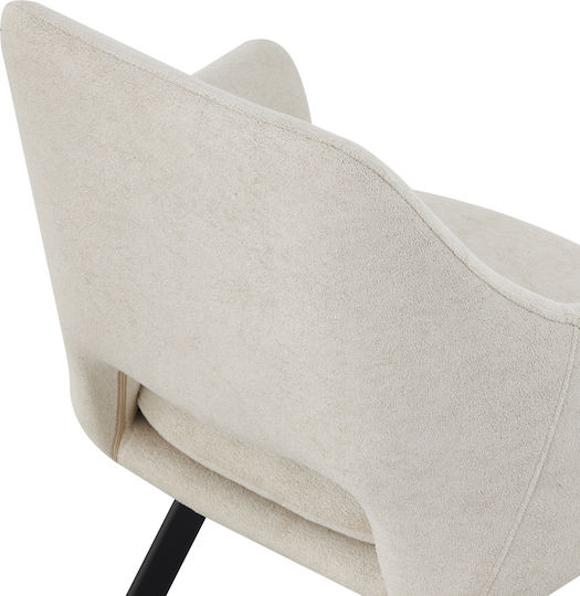 Nordo Metallic Dining Armchairs Cream 2pcs 56x58x85cm