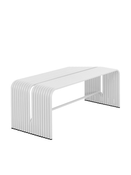 Intrepid Outdoor Metal White Bench 105.5x38x42cm