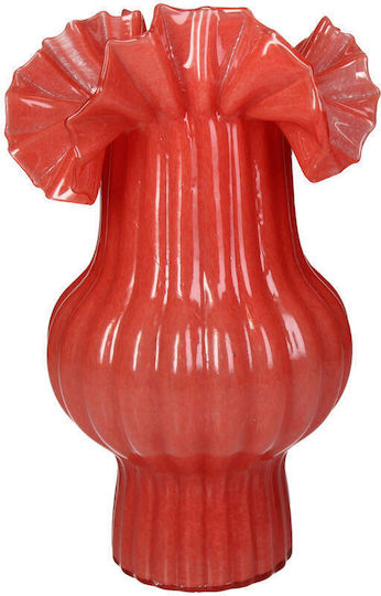 Decorative Glass Vase Red 14x14xH25cm