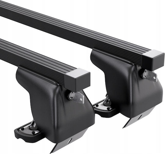 Amos Steel Universal Car Roof Bars Renault Captur 5D 2013-2019 Set with Roof Rack Legs Black