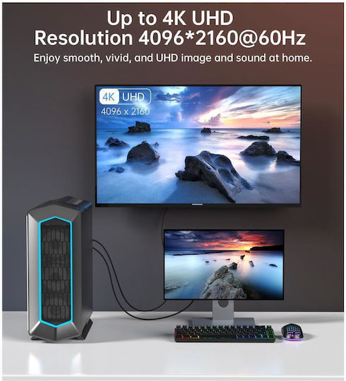 Choetech Geflochtenes HDMI-Kabel HDMI-Stecker - HDMI-Stecker 2m Schwarz